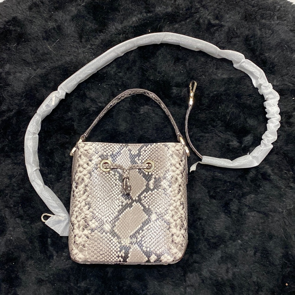 NEW KATE SPADE SNAKEPRINT BUCKET BAG